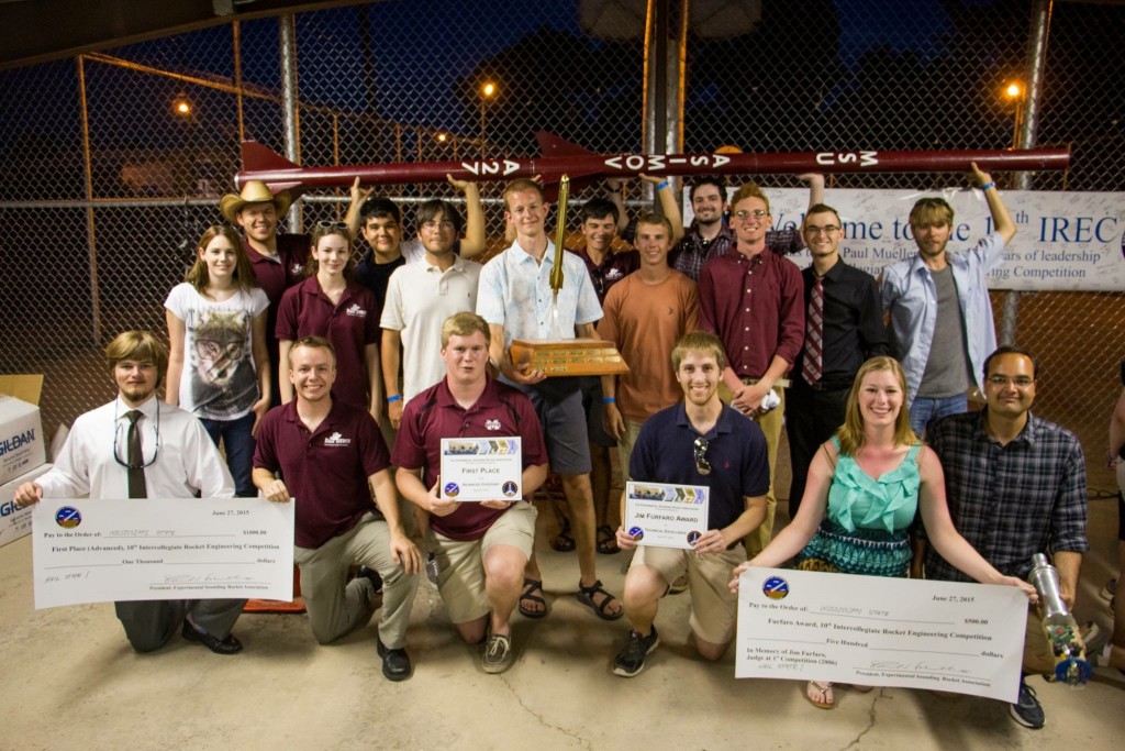 Team With Awards and Rocket