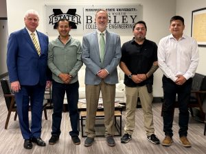 Universidad Central del Ecuador professors Jorge Espinosa and Renato Haro with Deans Robert Green and Dave Ford and assistant professor John Ramirez-Avila.