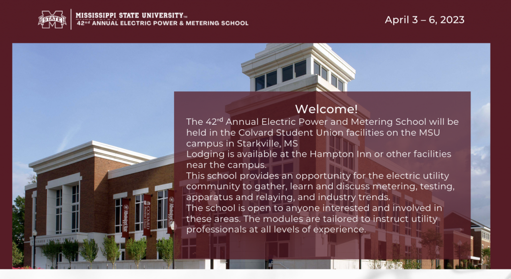 Electric Power and Metering School Announcement Bagley College of