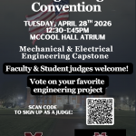 Poster for the Bagley College Design Convention. All information is in the text.