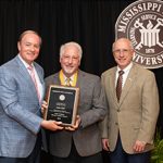 Dr. John Ball with MSU President Mark Keenum and Provost and Executive Vice President David Shaw